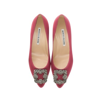 Hangisi 5cm Dred Satin Jewel Buckle Pumps