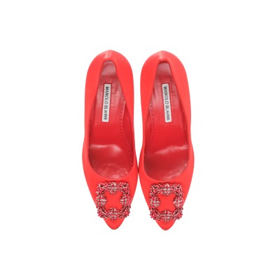 Hangisi 10.5cm Satin Bright With Red Crystal Buckle