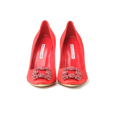 Hangisi 10.5cm Satin Bright With Red Crystal Buckle