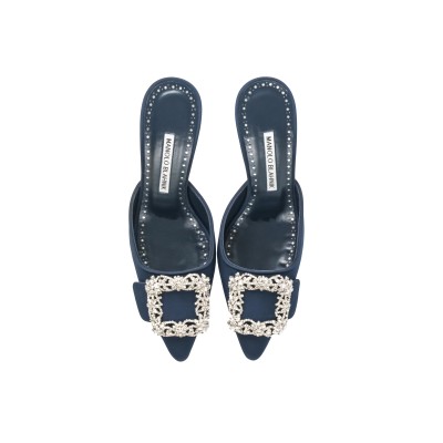 Maysale 7cm Navy Crepe de Chine