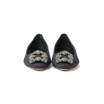 Hangisi Flat Black GrosGrain Jewel Buckle