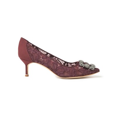 Hangisi 5cm Dred Lace Jewel Buckle Pumps