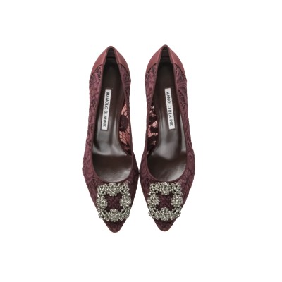 Hangisi 5cm Dred Lace Jewel Buckle Pumps