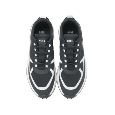 Cedric Low Top Sneakers In Black List White Logo