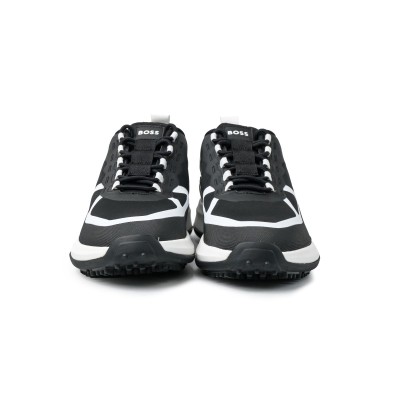 Cedric Low Top Sneakers In Black List White Logo