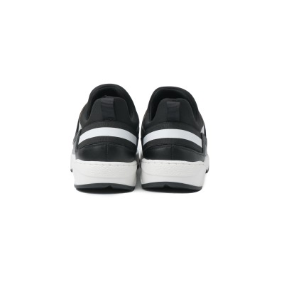 Kids Trainer Black Mesh Logo White