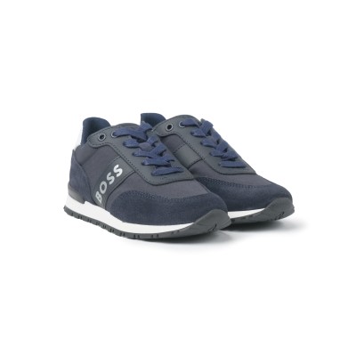 Kids Sneakers Lace Up Trainers Navy