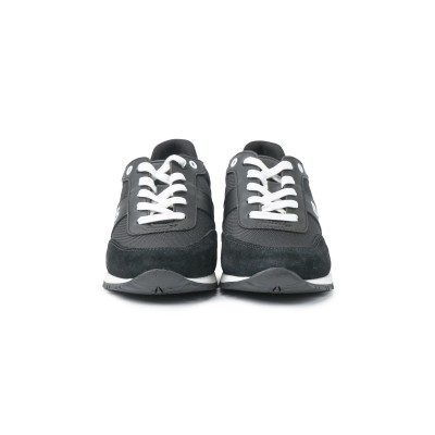 Kids Sneakers Trainers Mixed With Contrast Logo Black White