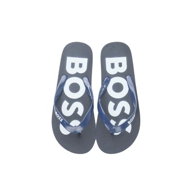 Kids Flip Flops With Logo Strap Navy Blue