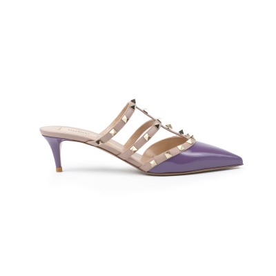 Mules Heel 5cm Violet Patent