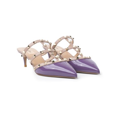 Mules Heel 5cm Violet Patent