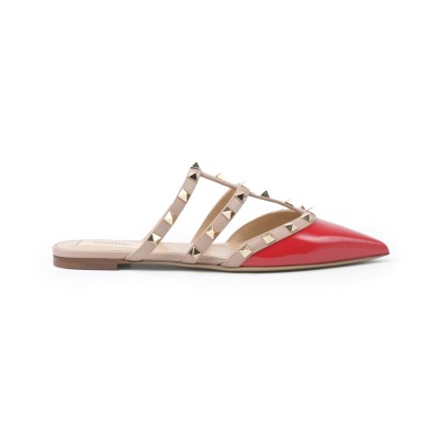 Mules Flat Sandal Red