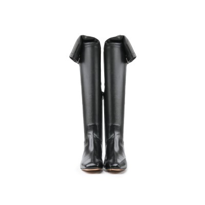 Vlogo Type Over The Knee Boot In Strecth Heels 3cm Black