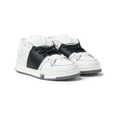 Open Skate Calfskin And Fabric Sneaker White Black