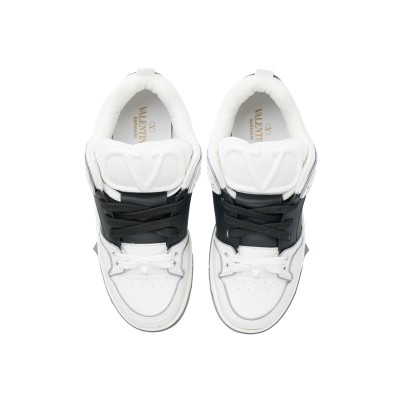 Open Skate Calfskin And Fabric Sneaker White Black