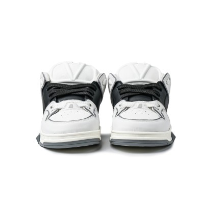 Open Skate Calfskin And Fabric Sneaker White Black