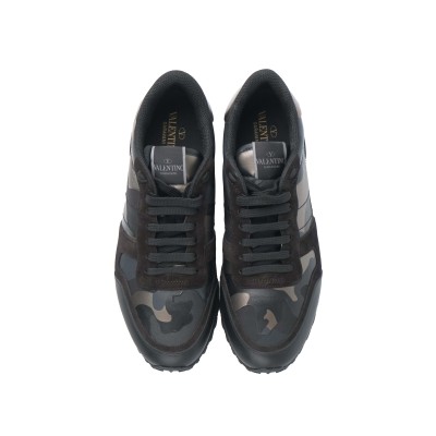 Sneakers Camouflage Mesh Fabric Black