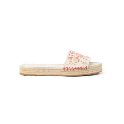 Atelier Espadrilles Slide Sandal White