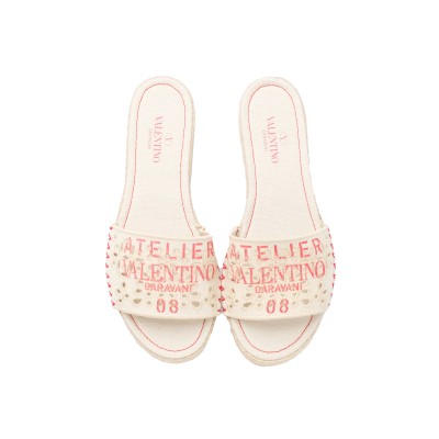 Atelier Espadrilles Slide Sandal White