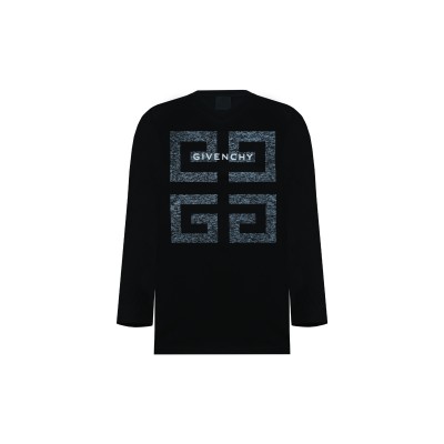 Kids Long Shirt Black 4G Logo White