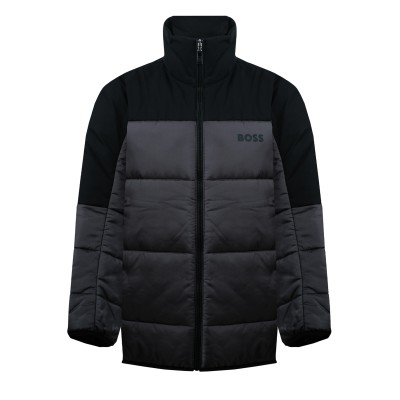 J_Hamar2 Reguler Fit Water Repellent Padded Jacket In Mixed Dark Grey Black