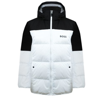 J_Hamar1 Reguler Fit Water Repellent Down Jacket White Logo Black