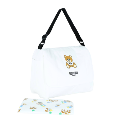 Teddy Toy Patch Baby Changing Bag White