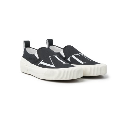 VLTN Fabric Slip On Black White