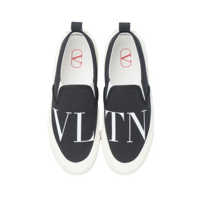 VLTN Fabric Slip On Black White