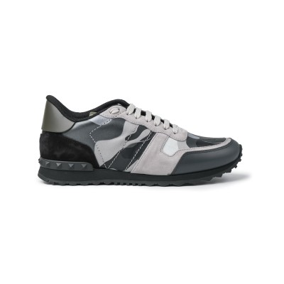 Sneakers Camouflage Mesh Fabric Grey Blue