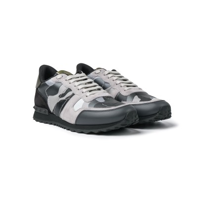 Sneakers Camouflage Mesh Fabric Grey Blue