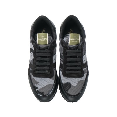 Sneakers Camouflage Mesh Fabric Black Grey