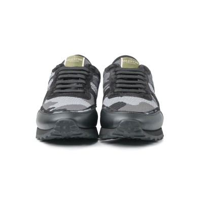 Sneakers Camouflage Mesh Fabric Black Grey