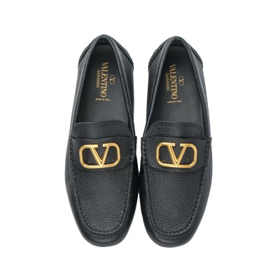 Vlogo Loafers Leather in Black GHW