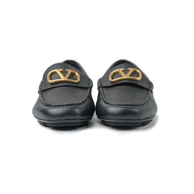 Vlogo Loafers Leather in Black GHW