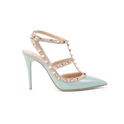 Rockstud Heels 10cm Morning Dew Patent