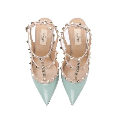 Rockstud Heels 10cm Morning Dew Patent