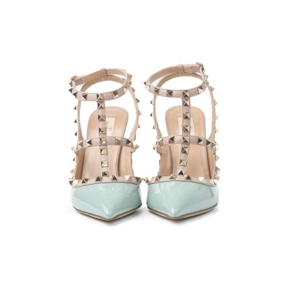 Rockstud Heels 10cm Morning Dew Patent