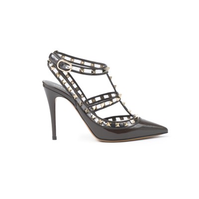 Rockstud Heels 10cm PVC Ebano