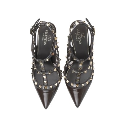 Rockstud Heels 10cm PVC Ebano