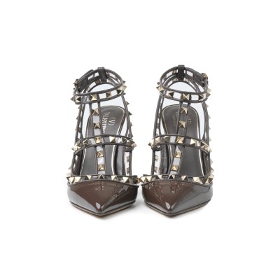 Rockstud Heels 10cm PVC Ebano