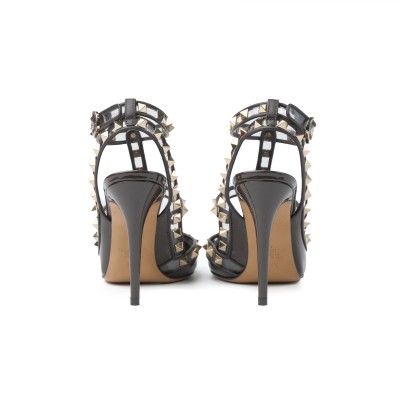 Rockstud Heels 10cm PVC Ebano