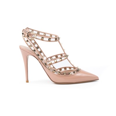 Rockstud Heels 10cm PVC Rose Cannelle Patent