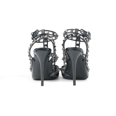 Rockstud Heels 10cm PVC Black Patent