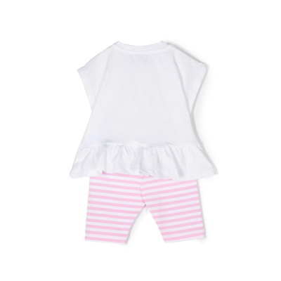 Baby 1Set Sailor Teddy Bear Tshirt And Leggings White Pink Co-Ord