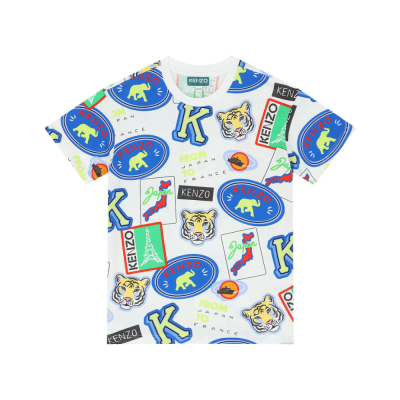 Kids Tshirt White Journey All Over Logo Multicolor