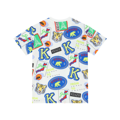 Kids Tshirt White Journey All Over Logo Multicolor