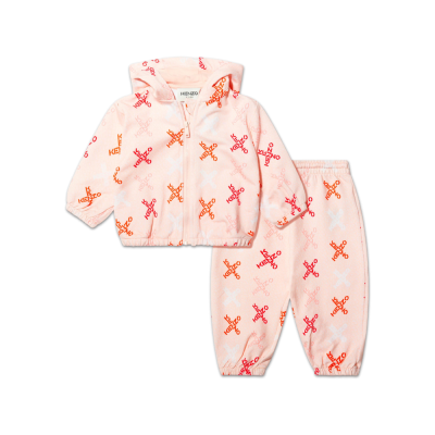 Kids 1 Set Hoodie And Pants Logo Monogram Pink