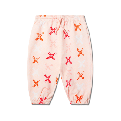 Kids 1 Set Hoodie And Pants Logo Monogram Pink