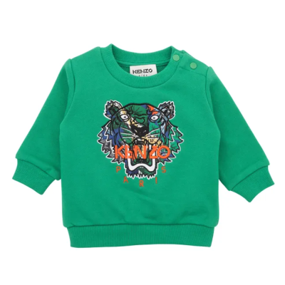 Kids Sweatshirt Tiger Green Logo Orange